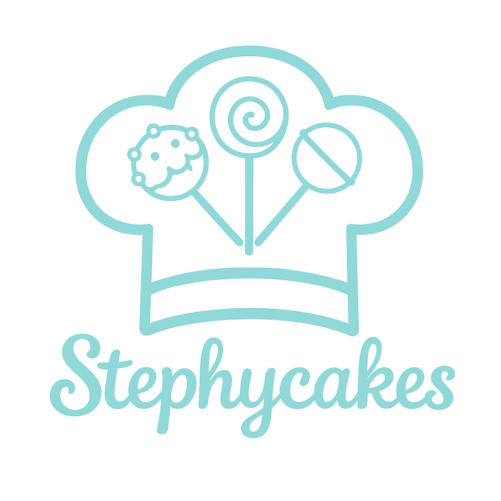 StephyCakes logo - chef hat with cake pops